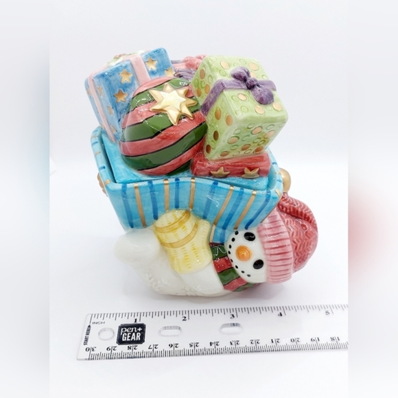 Vintage Fitz and Floyd Frosty Folks Candy Box 1999 With‎ Box - Picture 6 of 12